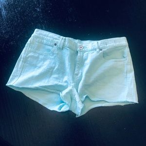 Madewell Aqua Blue Jean Daisy Duke Short Shorts 30